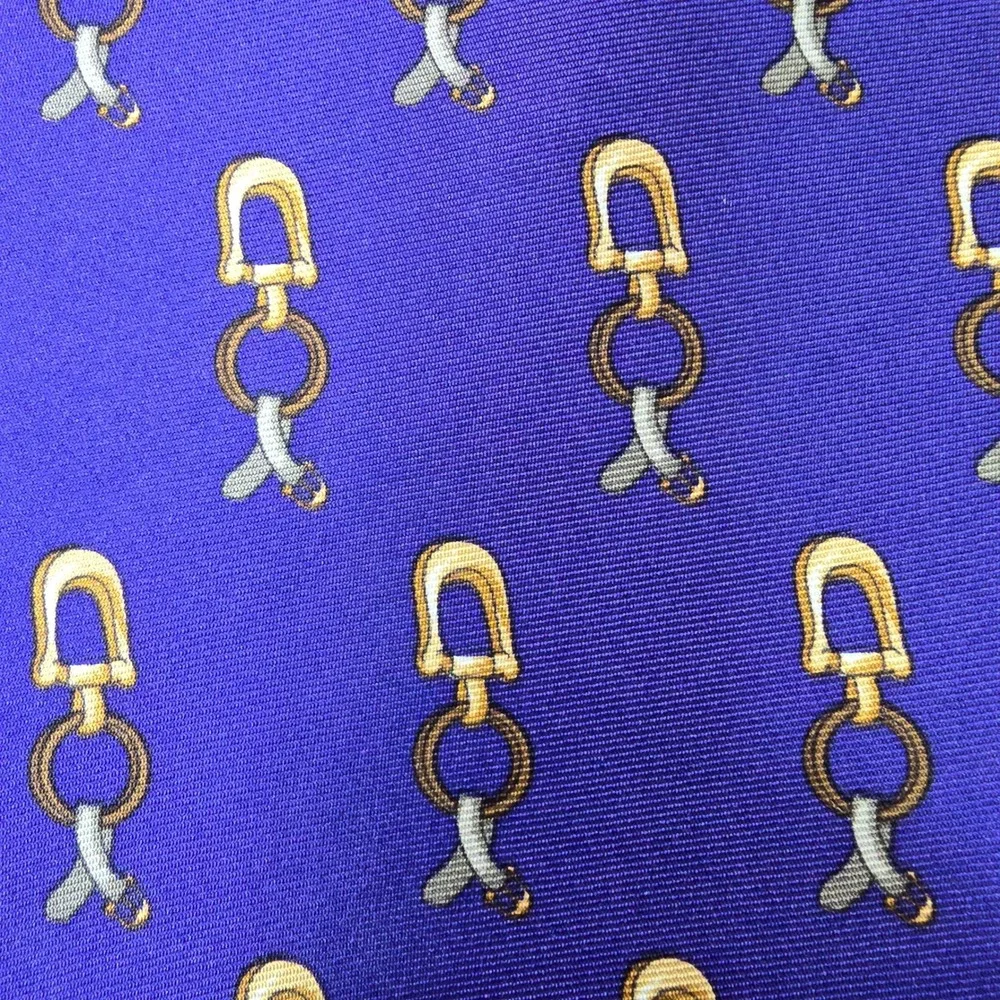 Banana Republic Silk Neck Tie Mens Purple Equestrian Horse Bit  Italy Preppy